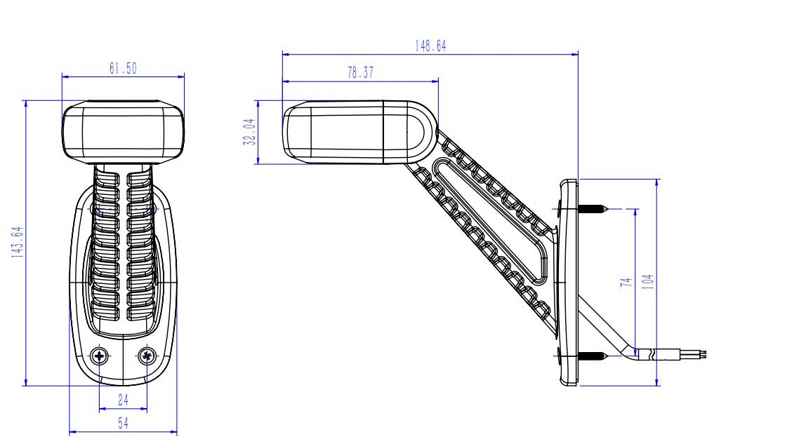 Positionsljus LED med flexibel gummiarm – Höger & Vänster (2-pack)