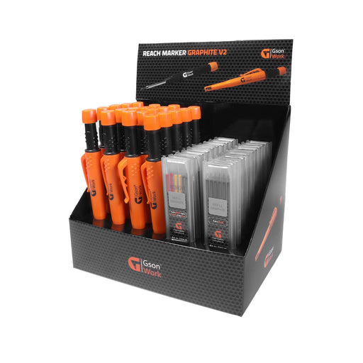 Display 20 st Reach Marker Graphite V2 + Refills