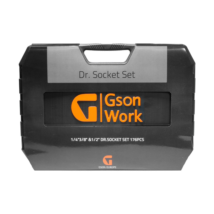 1/4"3/8" &1/2" Dr.Socket Set 176 delar