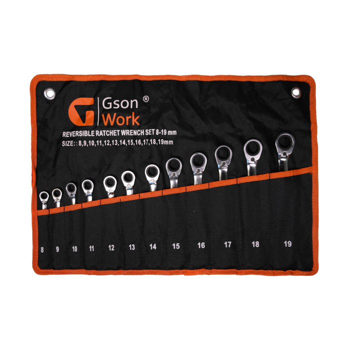 Reversible Ratchet Wrench Set 8-19 mm
