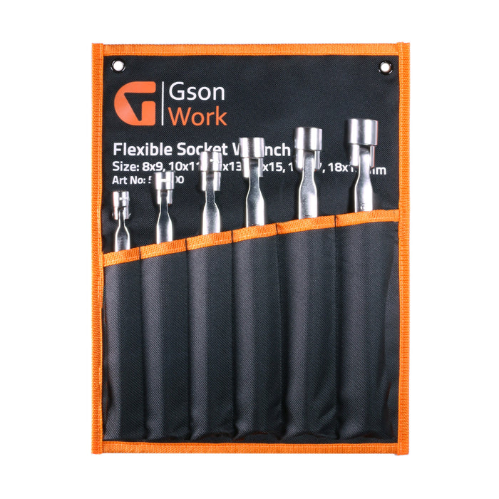 Double Flexible Socket Wrench Set 8-19 mm 12PT 6 delar