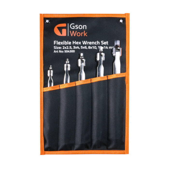 Flexible Hex Wrench Set 2 - 14 mm 5 delar