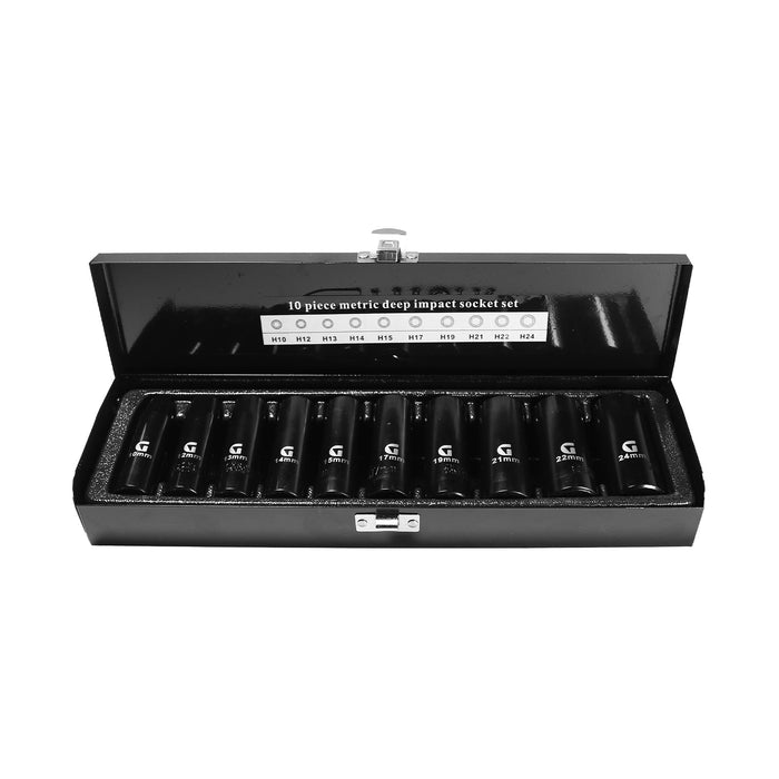 Deep Impact Socket Set 10 delar 1/2"  10121314151719212224 mm