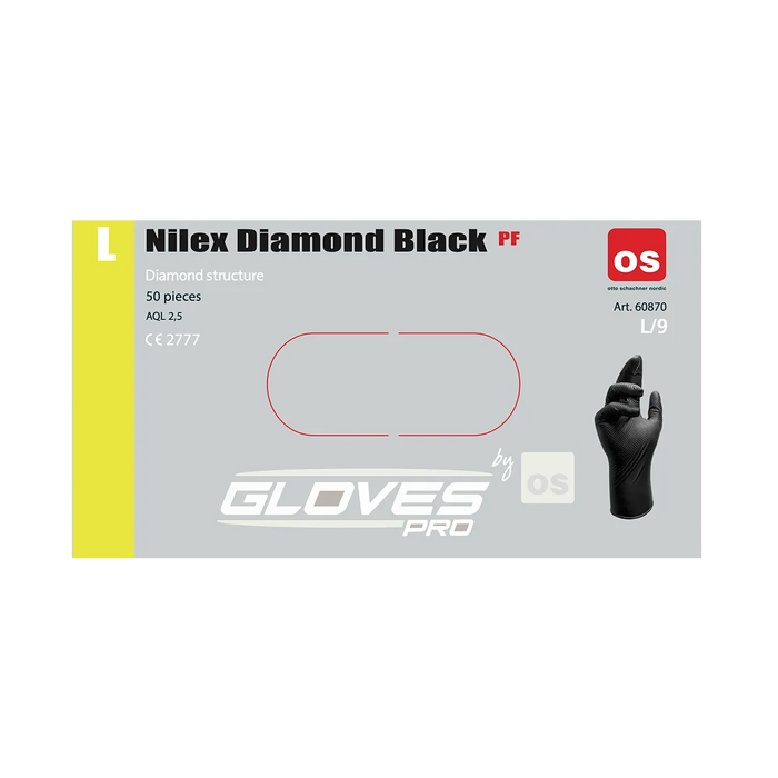 NILEX DIAMOND BLACK NITRILE PF (50st förpackning)