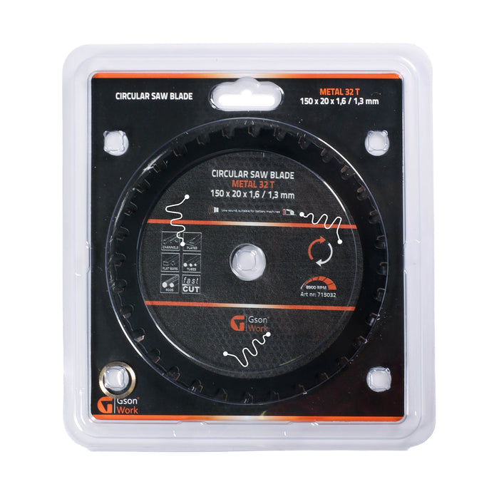 Circular Saw Blade Metal 32 T 150 x 20 x 1,6 / 1,3 mm