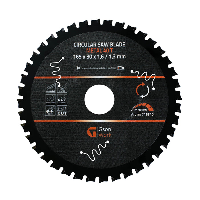 Circular Saw Blade Metal 40 T 165 x 30 x 16 / 13 mm