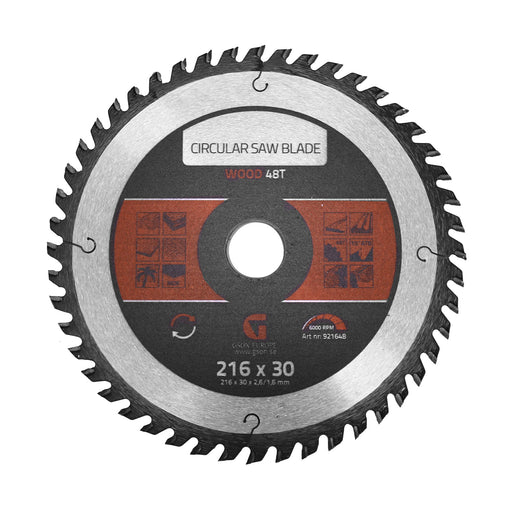 Circular Saw Blade Wood 48 T 216 x 30 x 26 / 16 mm