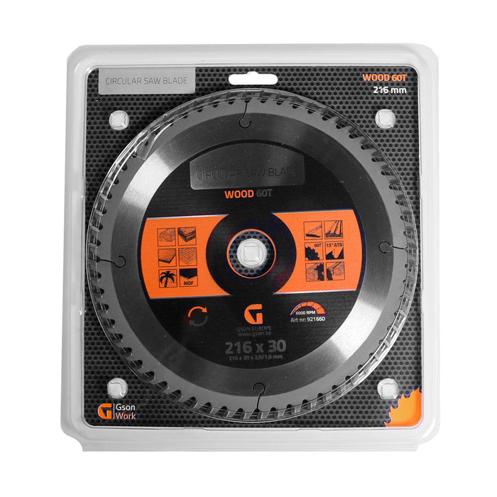 Circular Saw Blade Wood 60 T 216 x 30 x 2,6 / 1,6 mm
