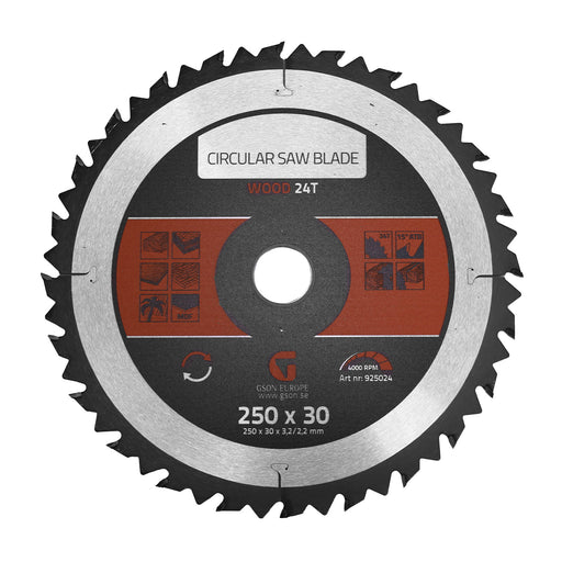 Circular Saw Blade Wood 24 T 250 x 30 x 32 / 22 mm