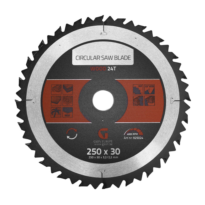 Circular Saw Blade Wood 24 T 250 x 30 x 32 / 22 mm
