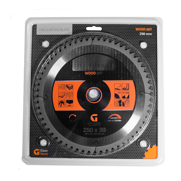 Circular Saw Blade Wood 60 T 250 x 30 x 3,0 / 2,0 mm