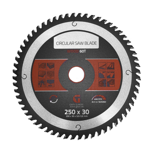 Circular Saw Blade Wood 60 T 250 x 30 x 30 / 20 mm