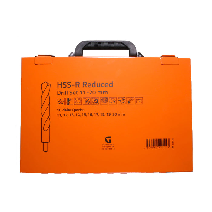 HSS-R Reduced Drill Set 11-20 mm 10 delar ( Metal Case )