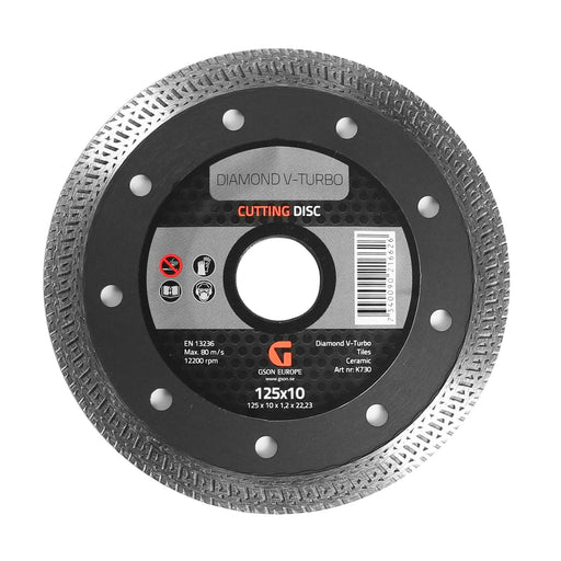Diamond V-Turbo Cutting Disc 125 x 100 x 12 x  2223 mm