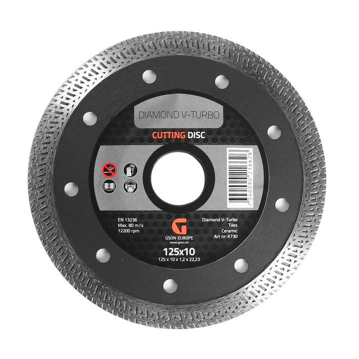 Diamond V-Turbo Cutting Disc 125 x 100 x 12 x  2223 mm