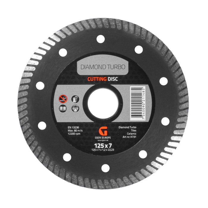 Diamond Turbo Cutting Disc 125 x 70 x 12 x  2223 mm