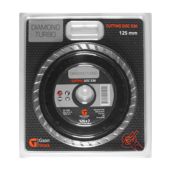 Diamond Turbo Cutting Disc E30 125 x 7,0 x 2,2 x  22,23 mm