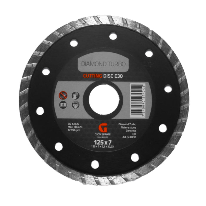 Diamond Turbo Cutting Disc E30 125 x 70 x 22 x  2223 mm