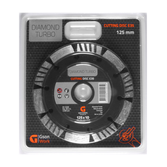Diamond Turbo Cutting Disc E35 125 x 10,0 x 2,3 x  22,23 mm