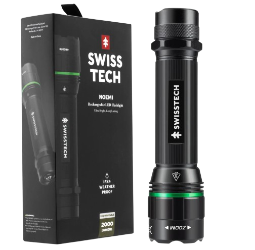 SWISSTECH Noemi Ficklampa uppladdningsbar 2000 lumen