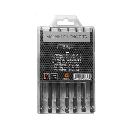 Magnetic long Bits Set 150 mm 7 delar